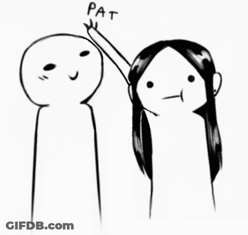Black And White Man Touching Woman's Forehead Pat GIF