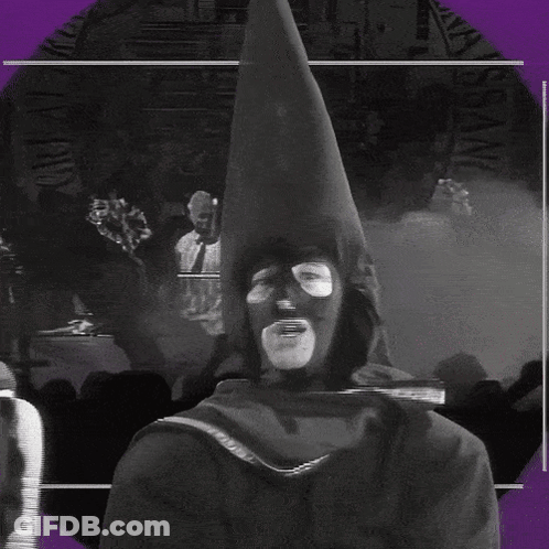 Black And White Man Wearing Cone Hat Great GIF