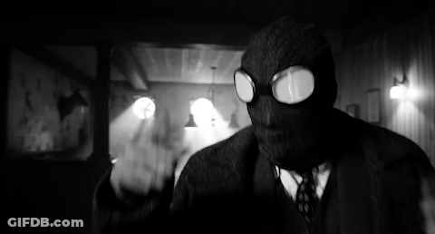 Black And White Man Wearing Mask And Goggles GIF