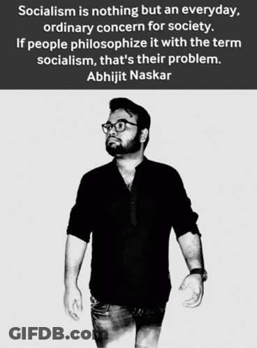 Black And White Man With Abhijit Naskar Quote GIF