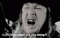 Black And White Man With Beard And Hat Screaming GIF