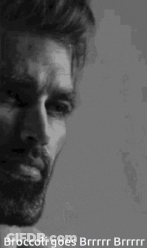 Black And White Man With Beard Broccoli Goes Brrr GIF