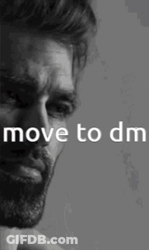 Black And White Man With Beard Saying Move To DM GIF