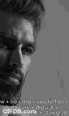 Black And White Man With Beard W + No Ratio + You Fell On GIF