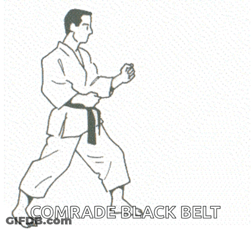 Black And White Man With Black Belt GIF