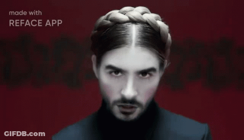Black And White Man With Braid On Head GIF