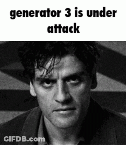Black And White Man With Generator 3 Under Attack GIF