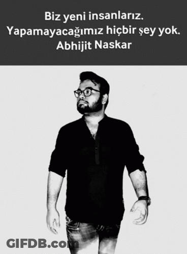 Black And White Man With Glasses Biz Yeni Insanlariz GIF