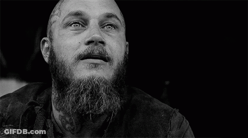 Black And White Man With Head Tattoo Covering Face GIF
