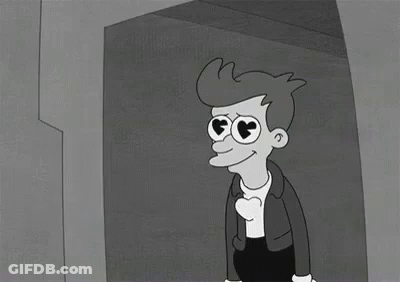 Black And White Man With Heart Eyes Blowing Heart GIF