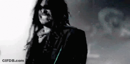Black And White Man With Long Hair And Beard GIF
