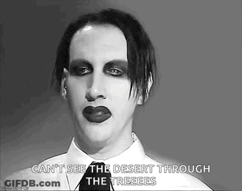 Black And White Man With Makeup Can't See The Desert Through The Treeees GIF