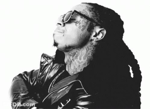 Black And White Man With Neck Tattoo GIF