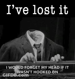 Black And White Man With No Head GIF