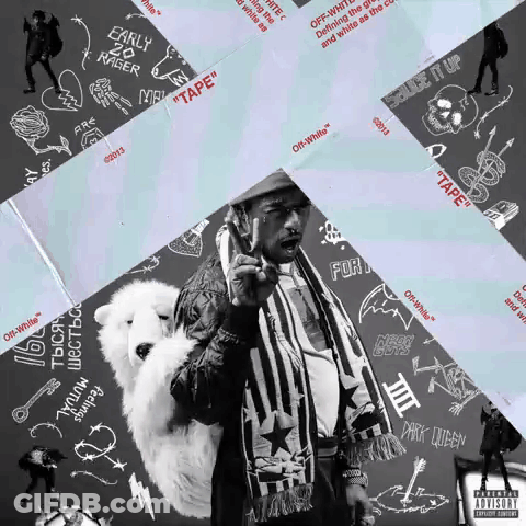 Black And White Man With Off White Scarf GIF