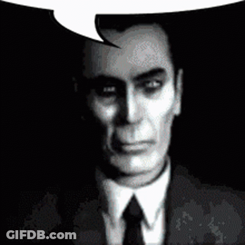Black And White Man With Speech Bubble GIF