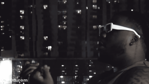 Black And White Man With Sunglasses And Wristbands GIF