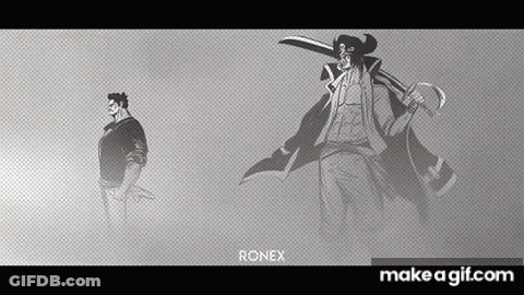 Black And White Man With Sword And Hook GIF