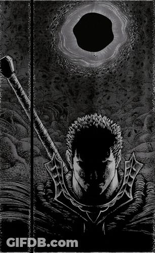 Black And White Man With Sword GIF