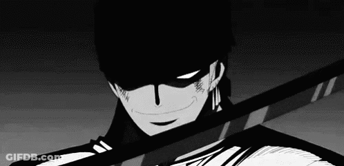 Black And White Man With Sword GIF