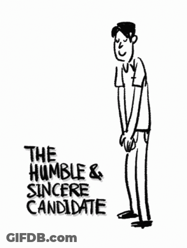 Black And White Man With The Humble & Sincere Candidate GIF