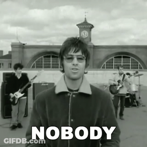 Black And White Man With Word Nobody GIF