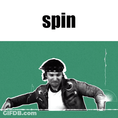 Black And White Man With Word Spin GIF