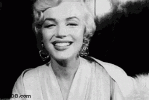 Black And White Marilyn Monroe Smiling GIF