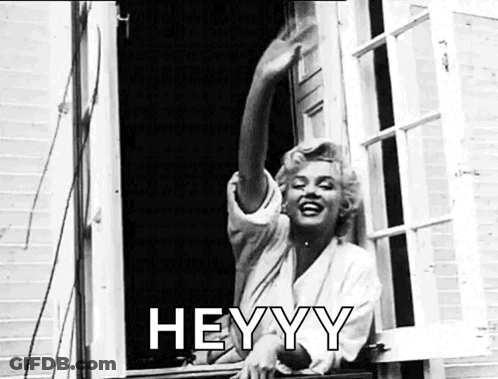 Black And White Marilyn Monroe Waving GIF