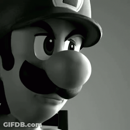 Black And White Mascular Luigi GIF