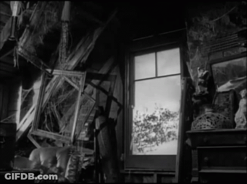 Black And White Messy Room GIF