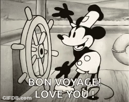 Black And White Mickey Mouse Holding Steering Wheel GIF