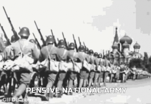 Black And White Military Parade Pensive National Army GIF