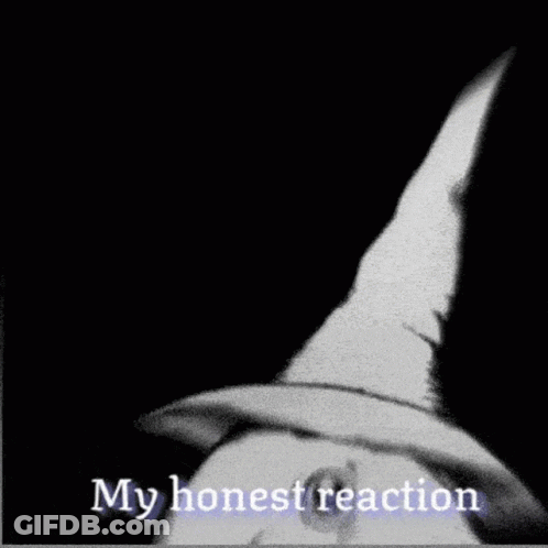 Black And White Monster In Witch Hat My Honest Reaction GIF