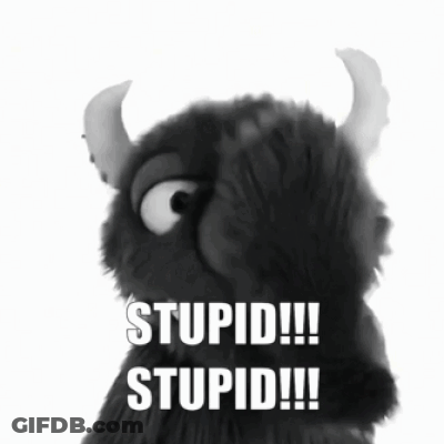 Black And White Monster Saying Stupid GIF