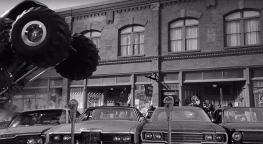 Black And White Monster Truck GIF