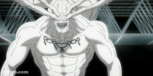 Black And White Monster With Chest Tattoo GIF