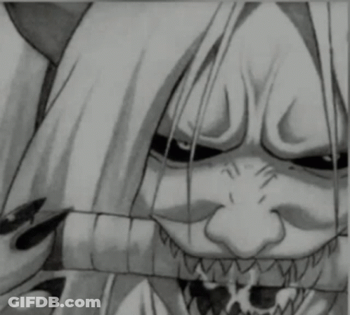 Black And White Monster With Horns GIF