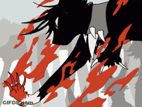 Black And White Monster With Red Flames From Mouth GIF
