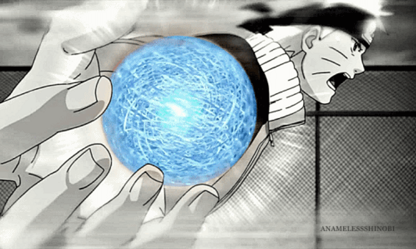 Black And White Naruto Rasengan GIF