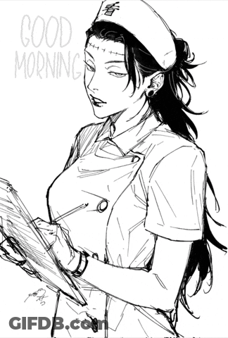 Black And White Nurse Saying Good Morning GIF
