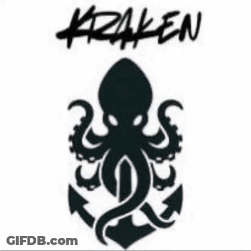 Black And White Octopus And Anchor Kraken GIF