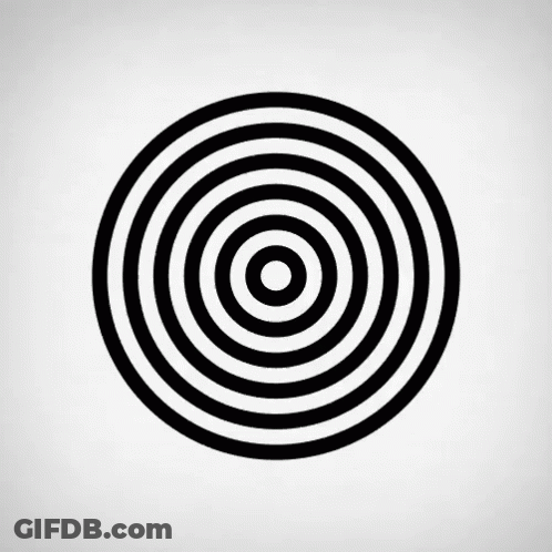 Black And White Optical Illusion Eye In Circle GIF