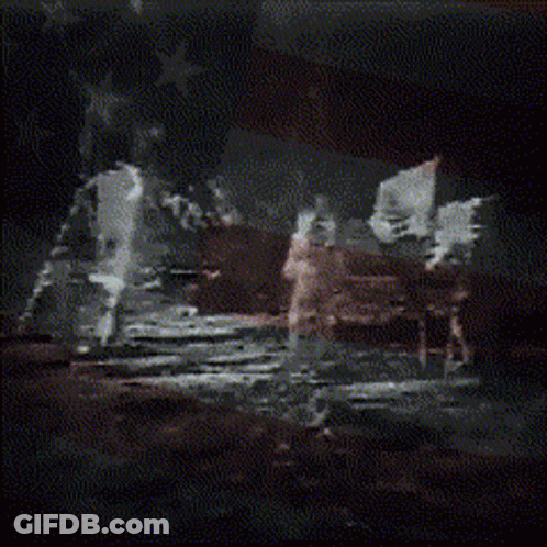 Black And White Painting With Spots Of Light GIF