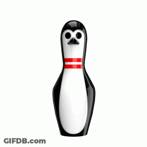 Black And White Penguin With Red Stripe GIF