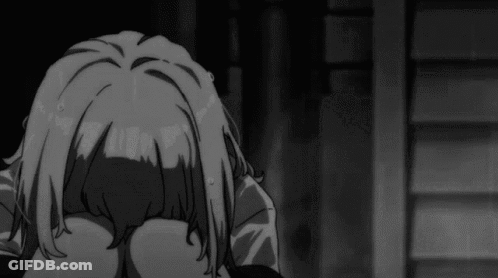 Black And White Person Covering Face With Hands GIF
