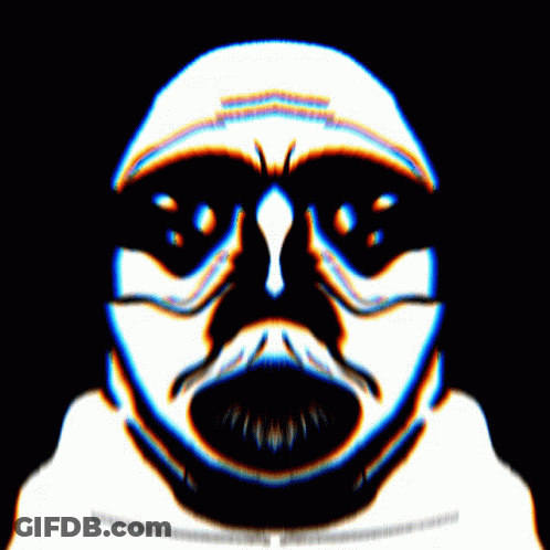 Black And White Person Face With Mouth Open GIF