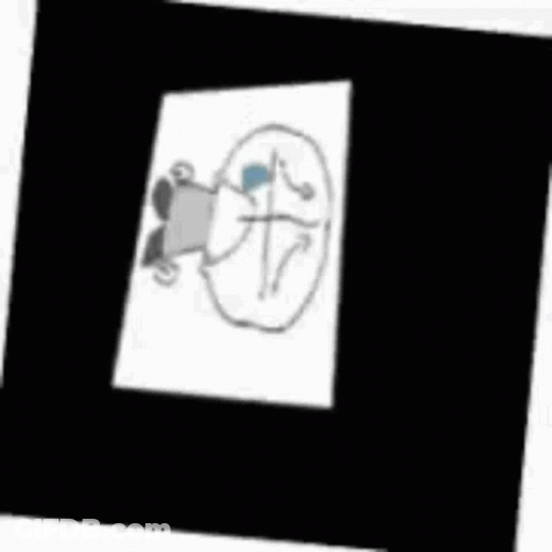 Black And White Person Holding Blue Object In Glass GIF