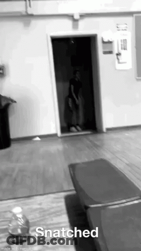 Black And White Person In Doorway Snatched GIF