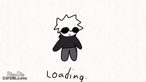Black And White Person In Hoodie And Sunglasses Loading GIF